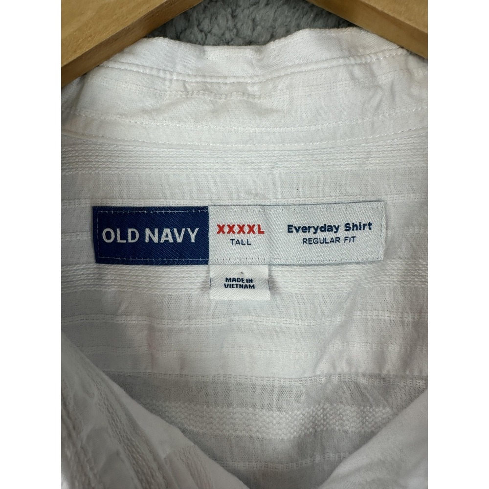 Old Navy Shirt Mens 4XL Tall White Everyday Regular Fit Short Sleeve Cotton New - Picture 3 of 11
